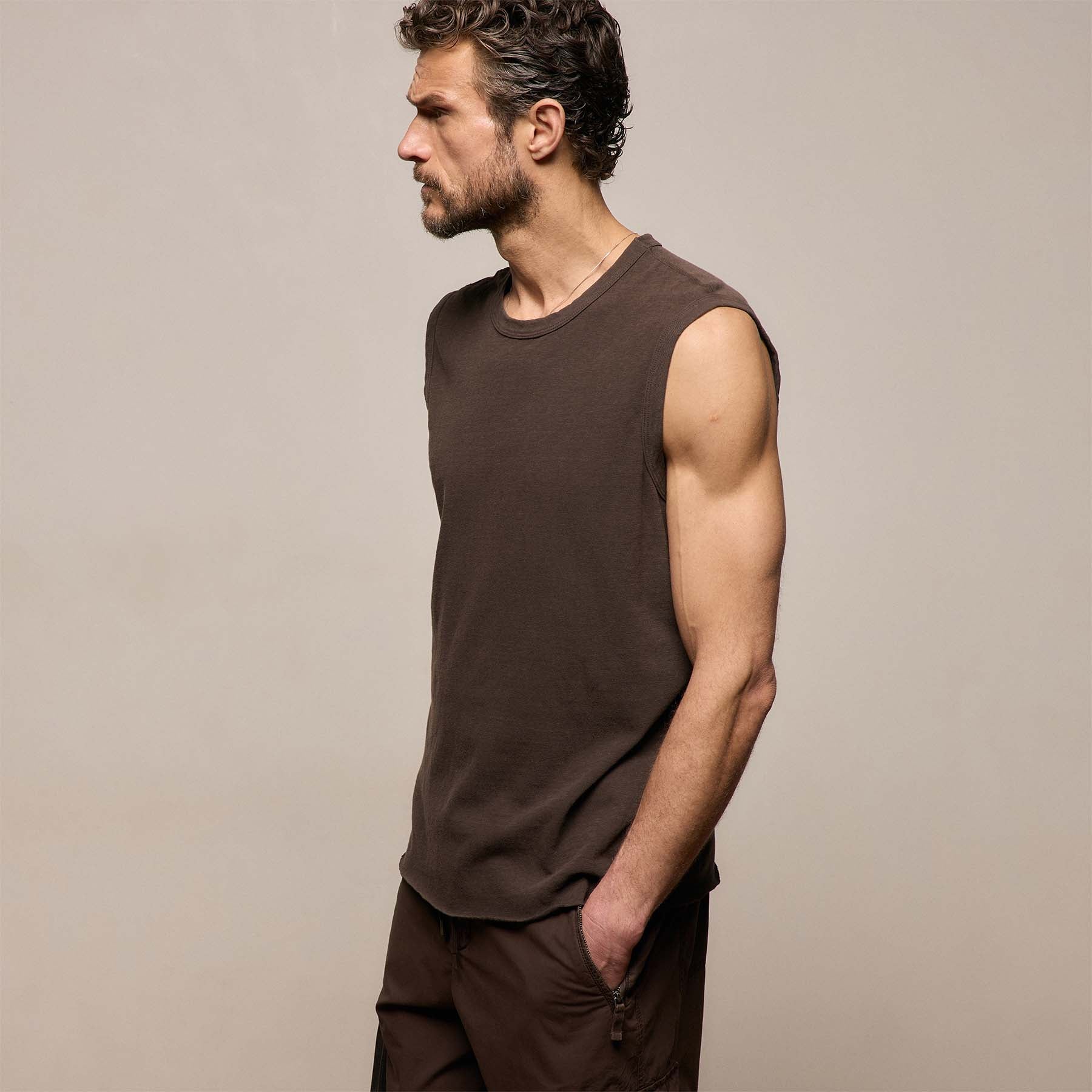 Slub Jersey Tank - Bark Pigment