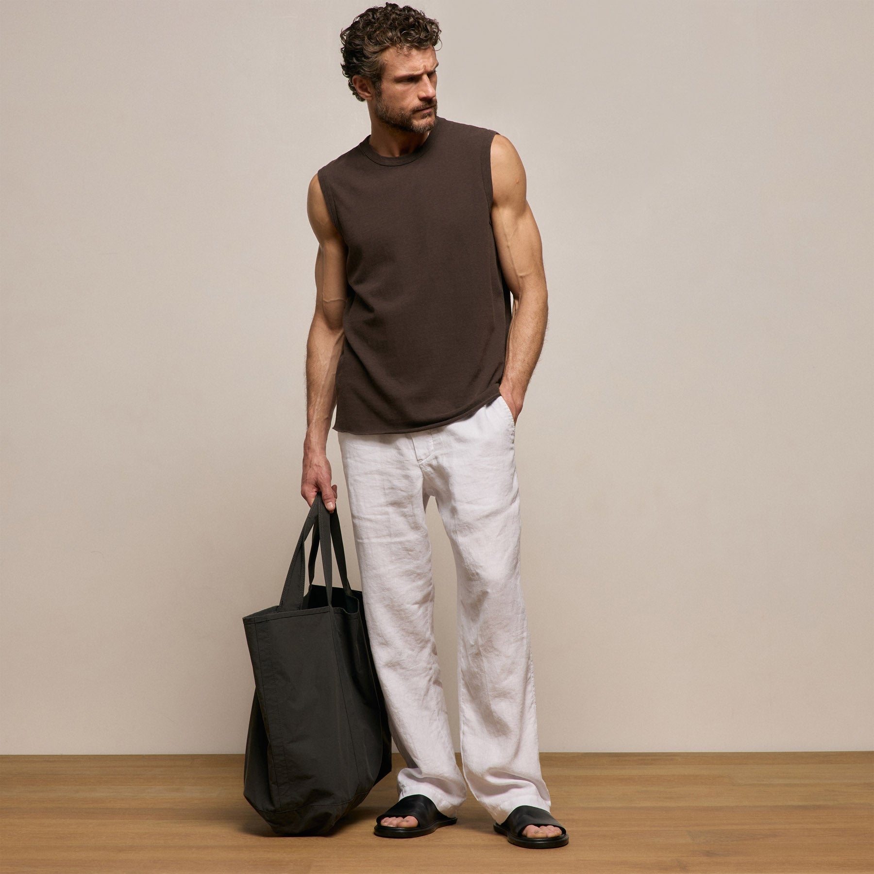 Slub Jersey Tank - Bark Pigment