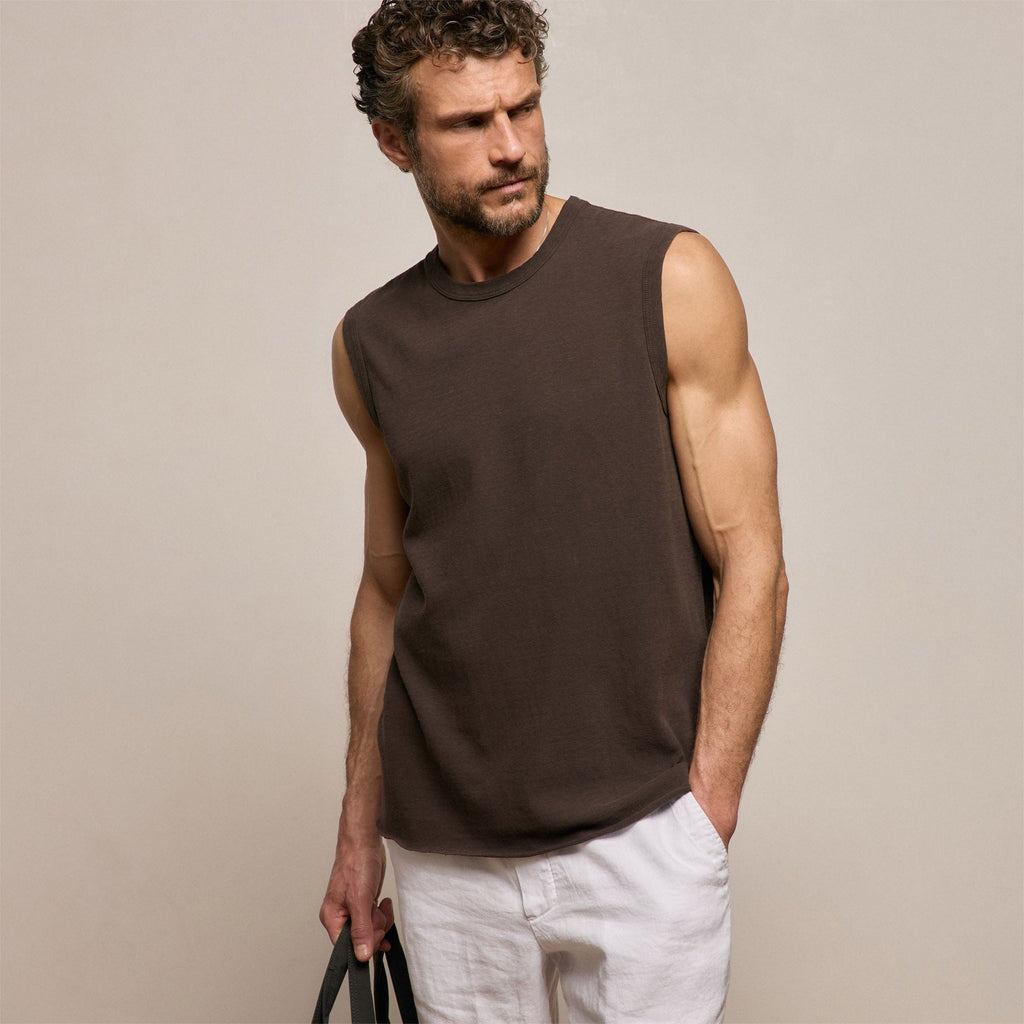 Débardeur en jersey flammé - Teinture écorce