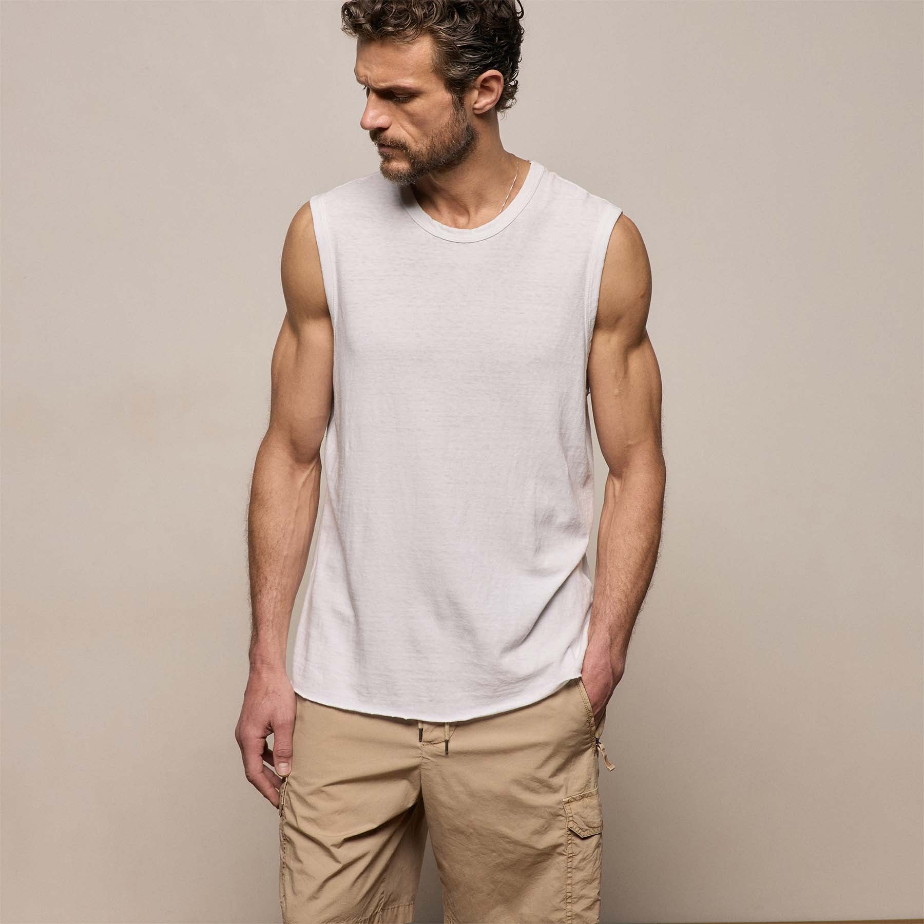 Slub Jersey Tank - White
