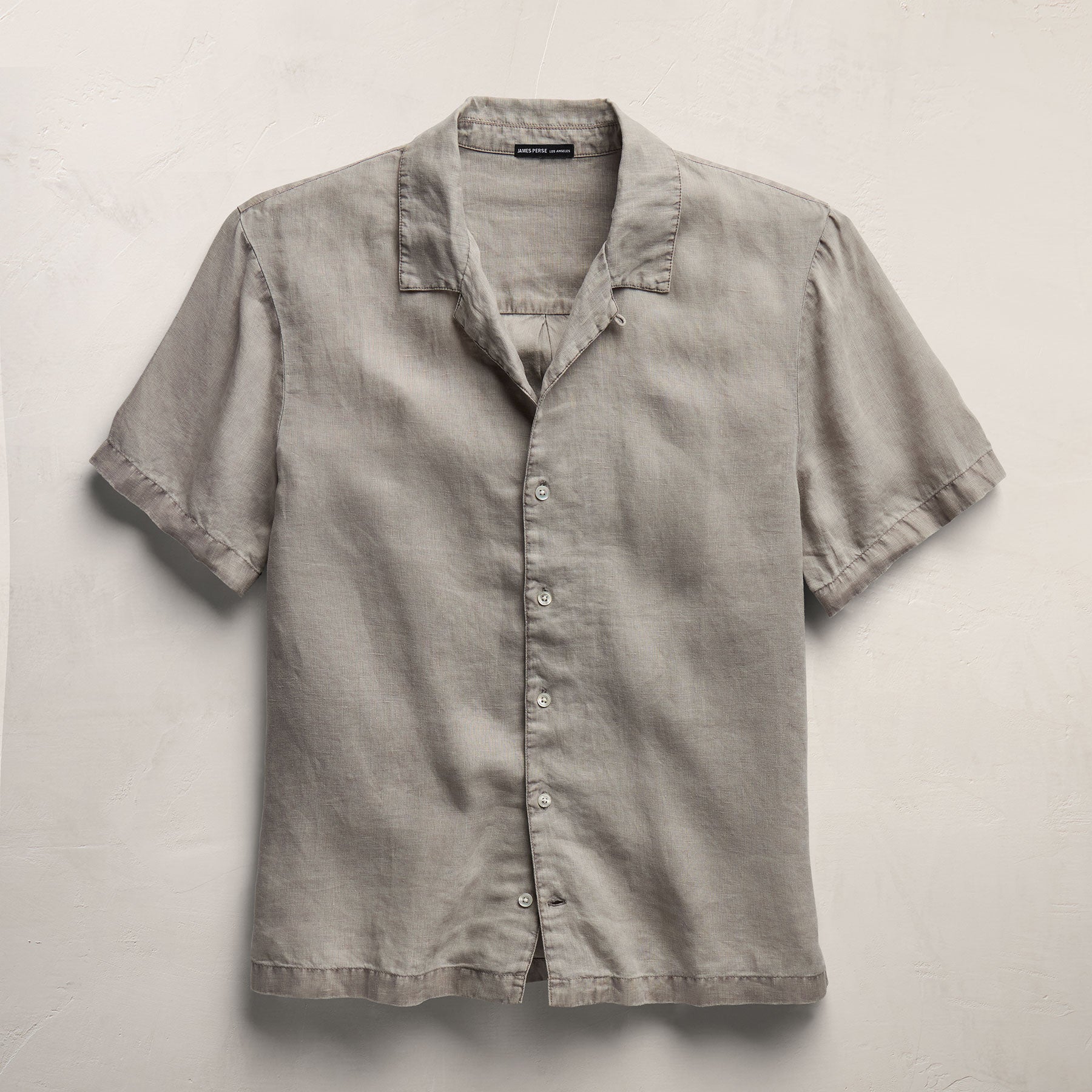 Lightweight Linen Short Sleeve Shirt - Fog Pigment