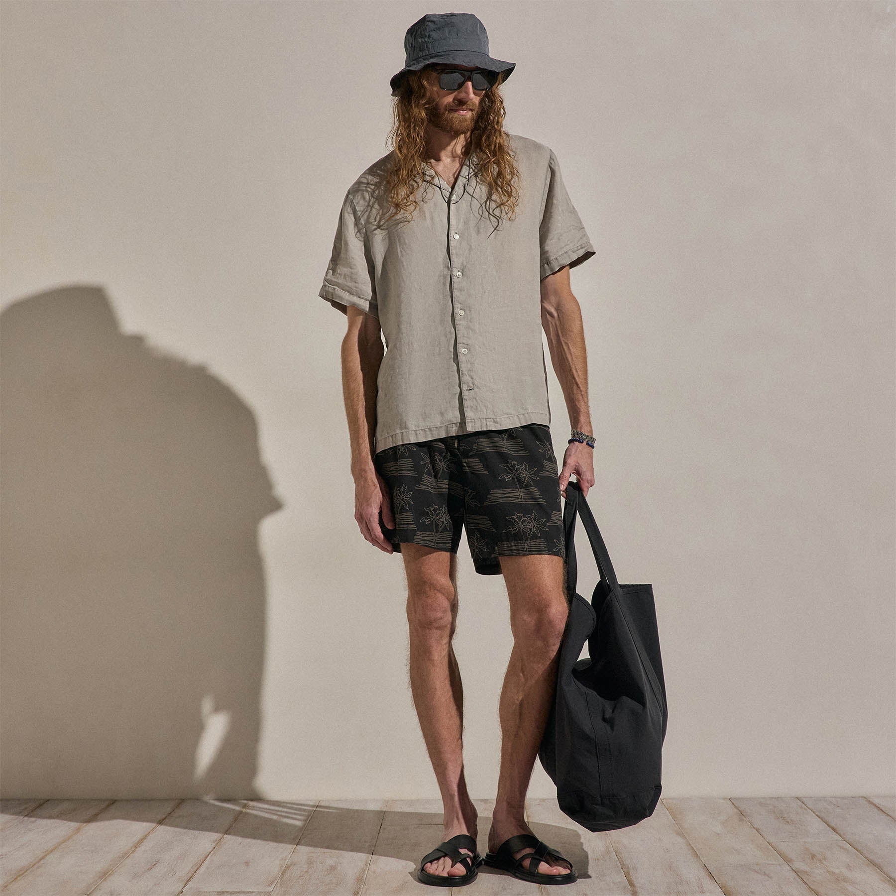 Lightweight Linen Short Sleeve Shirt - Fog Pigment