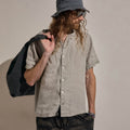 Chemise légère à manches courtes en lin - Pigment Brouillard