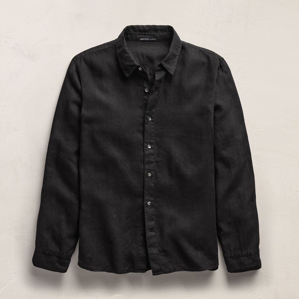 Chemise en lin légère - Noir