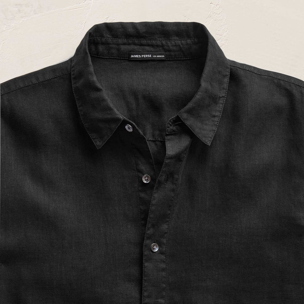 Chemise en lin légère - Noir