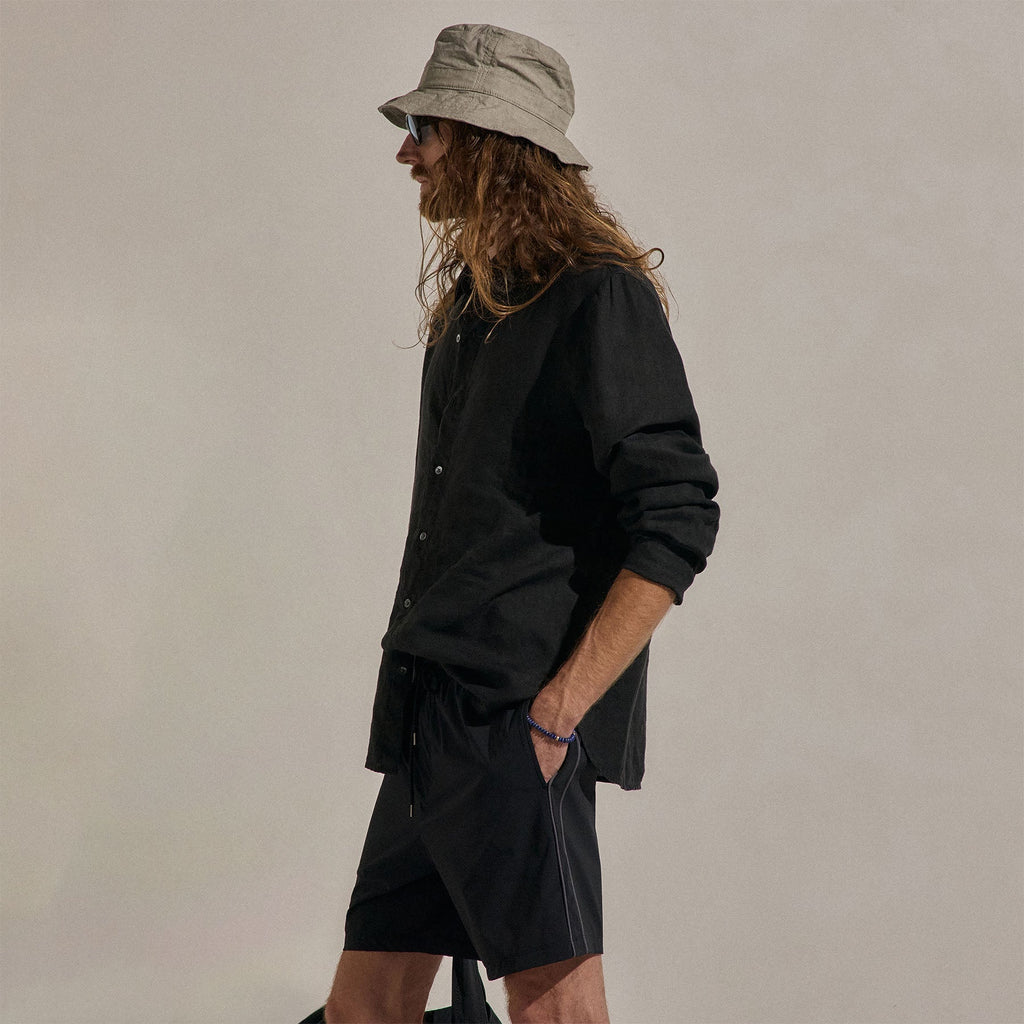 Chemise en lin légère - Noir