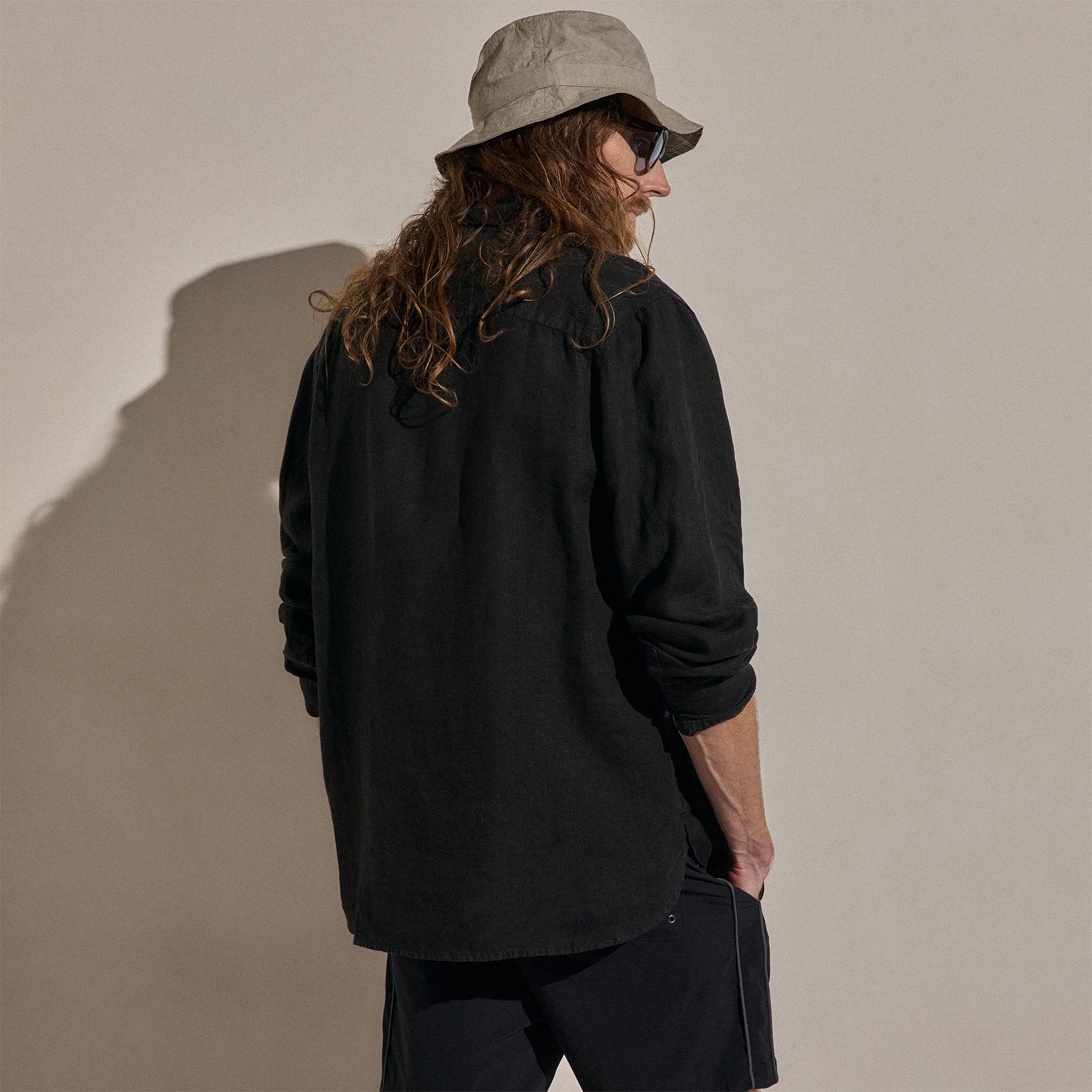 Chemise en lin légère - Noir