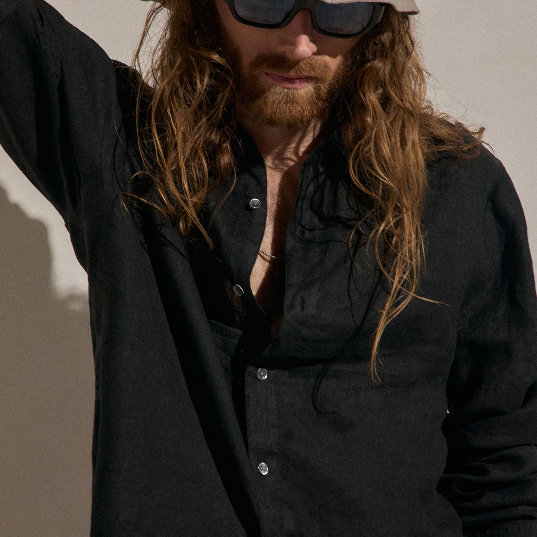 Lightweight Linen Shirt - Black