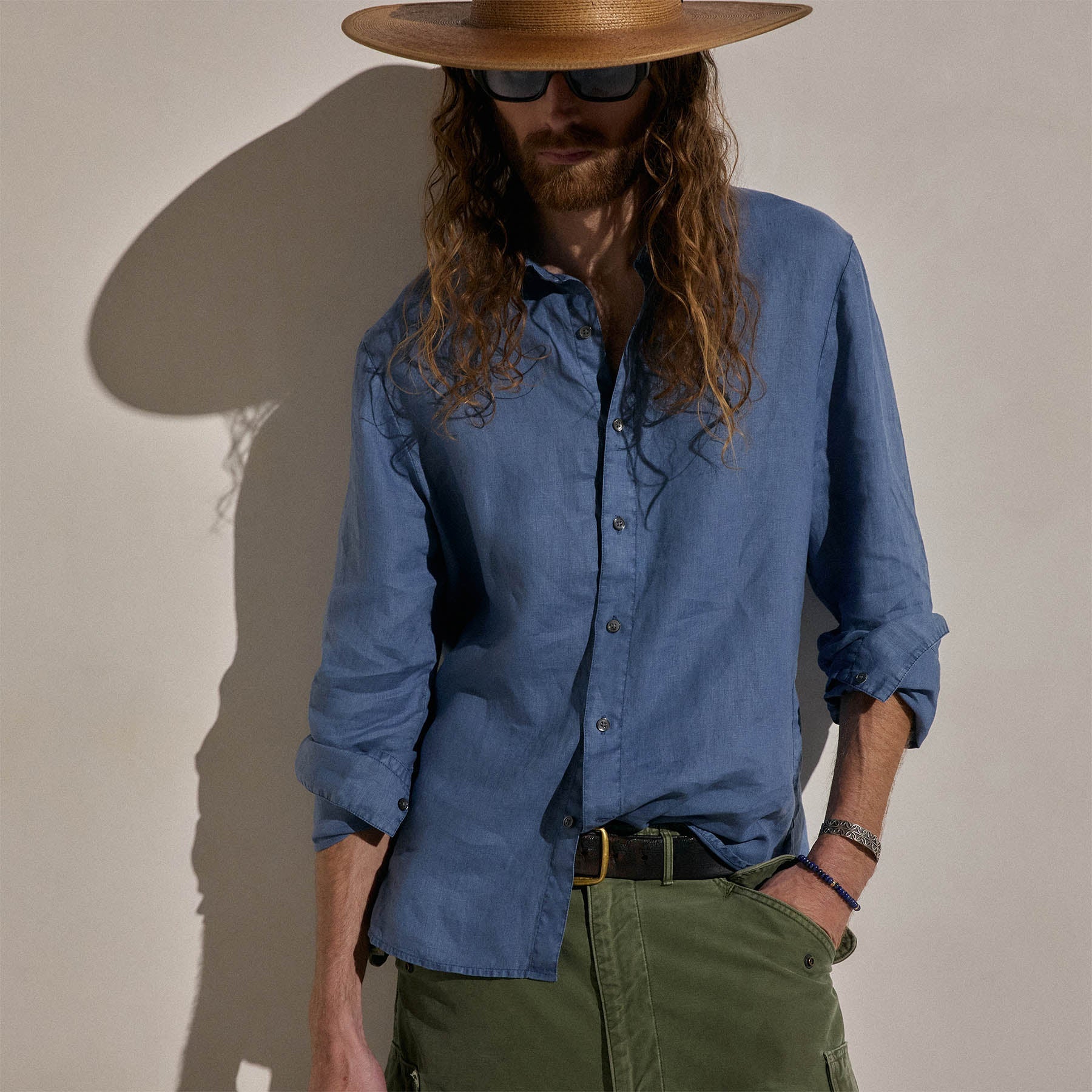 Lightweight Linen Shirt - Danube Pigment