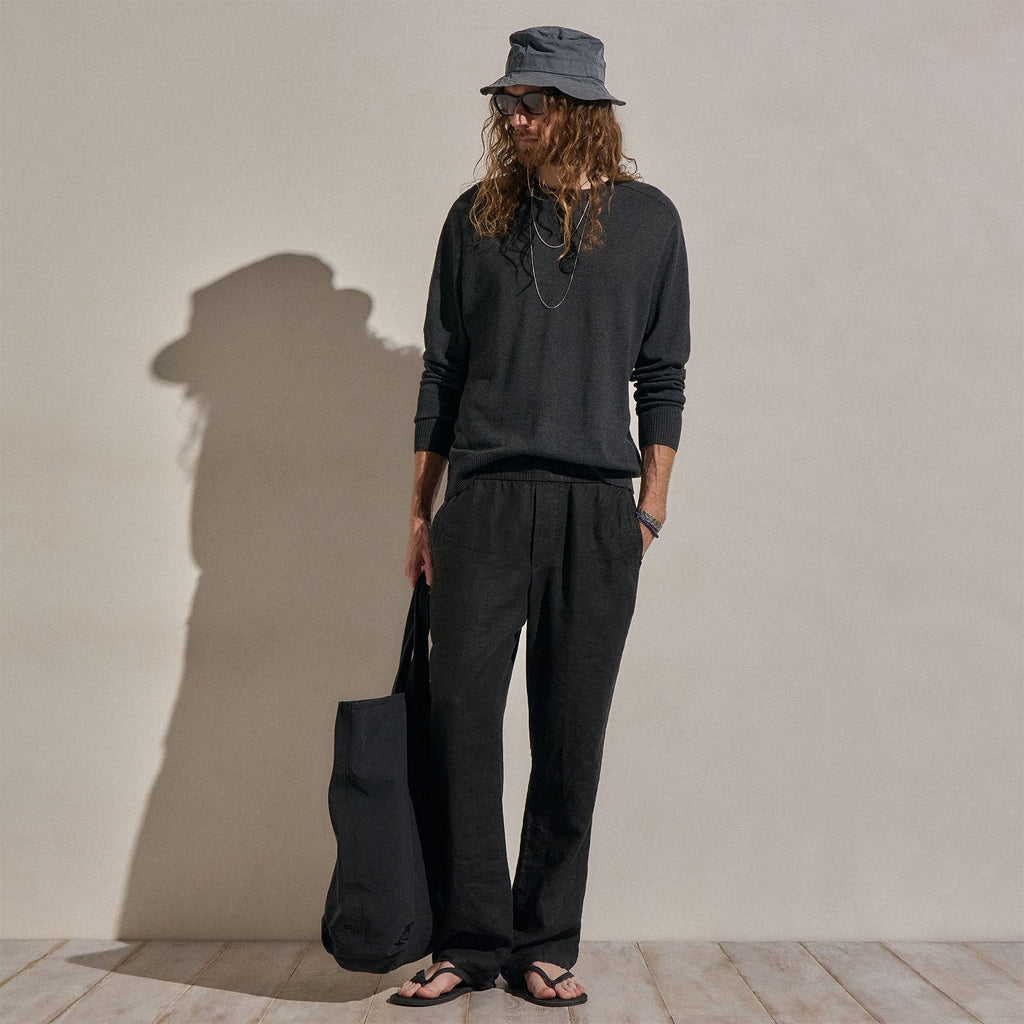 Pantalon en lin léger - Noir