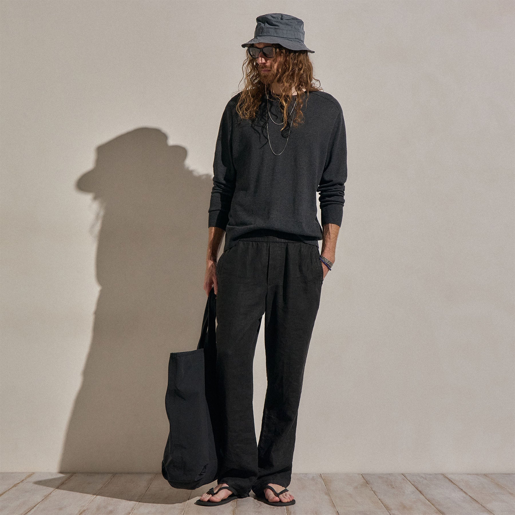 Pantalon en lin léger - Noir