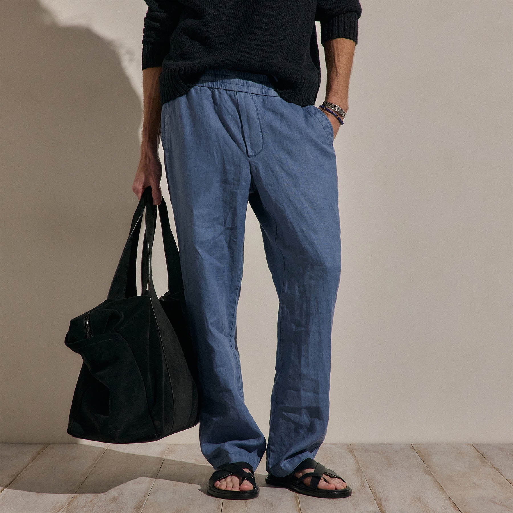 Pantalon en lin léger - Pigment Danube