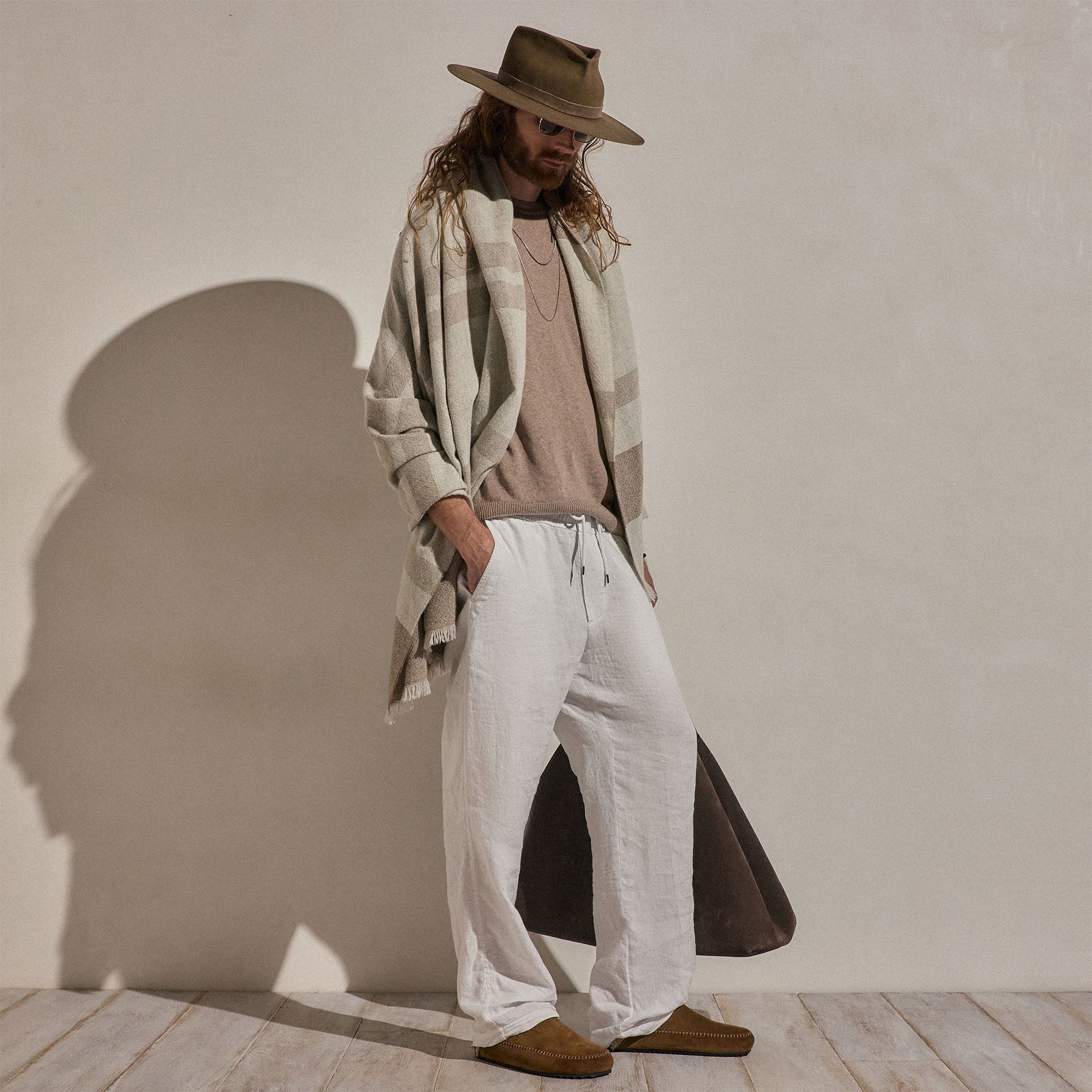 Pantalon léger en lin - Blanc