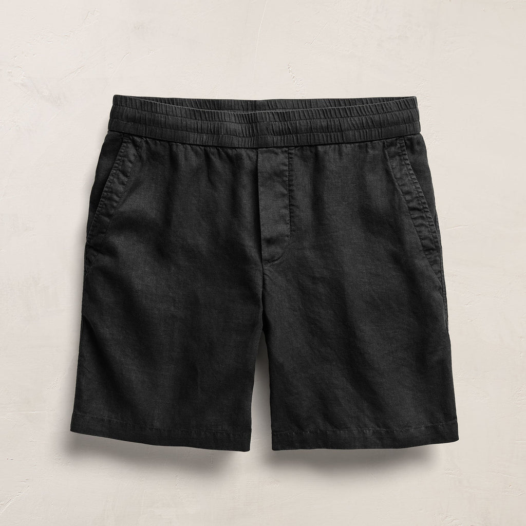 Short décontracté en lin léger - Noir