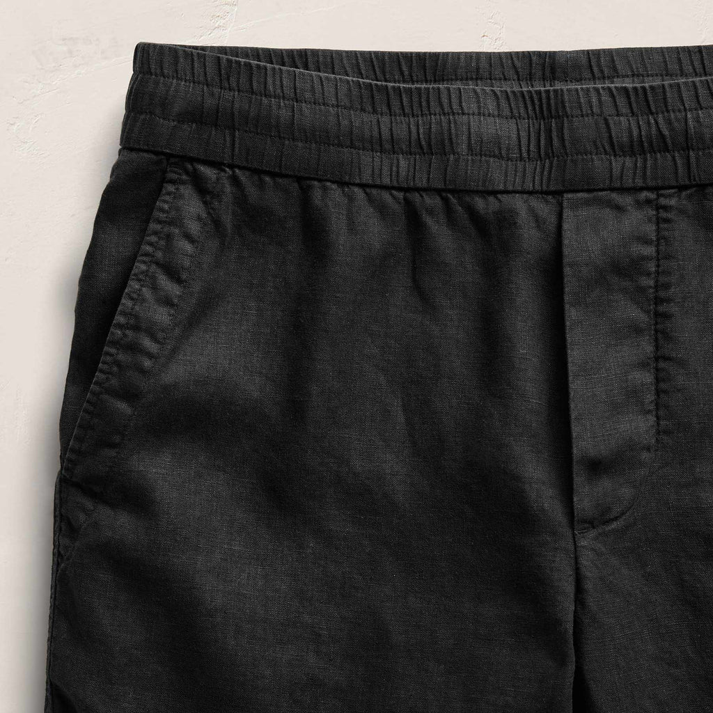 Short décontracté en lin léger - Noir