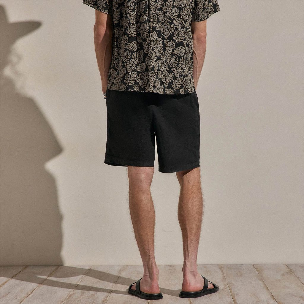 Short décontracté en lin léger - Noir