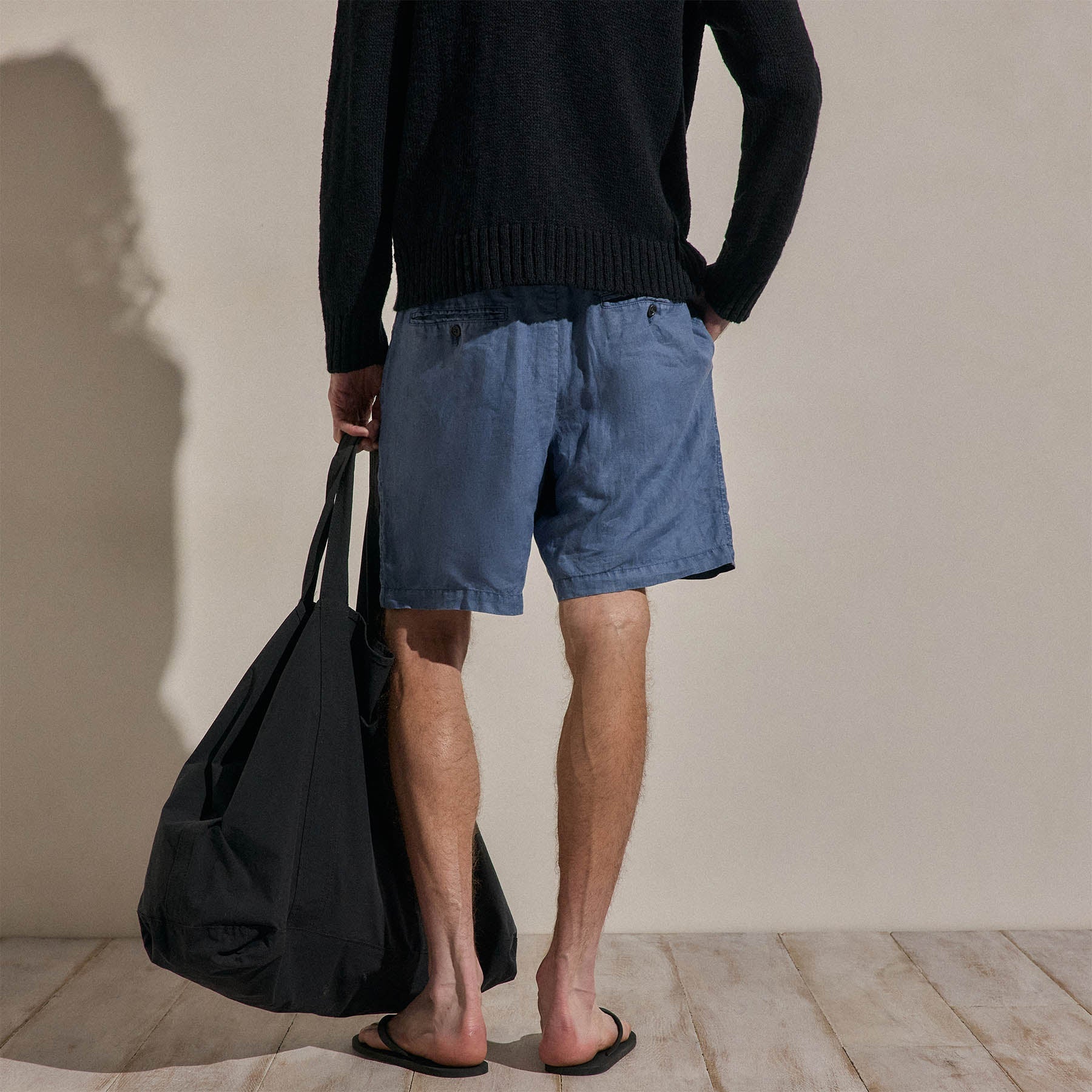 Lightweight Linen Relaxed Short - Danube Pigment
