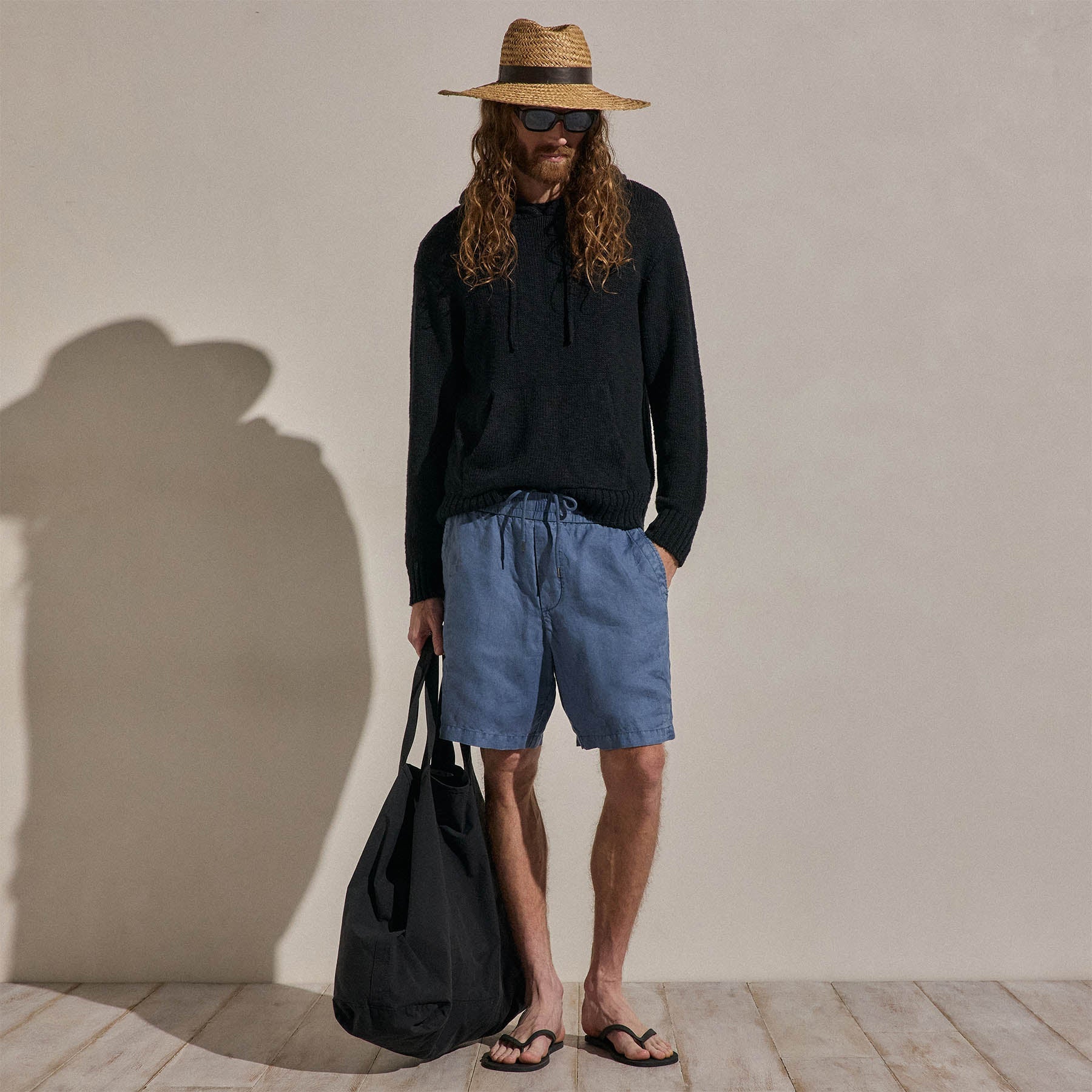 Lightweight Linen Relaxed Short - Danube Pigment