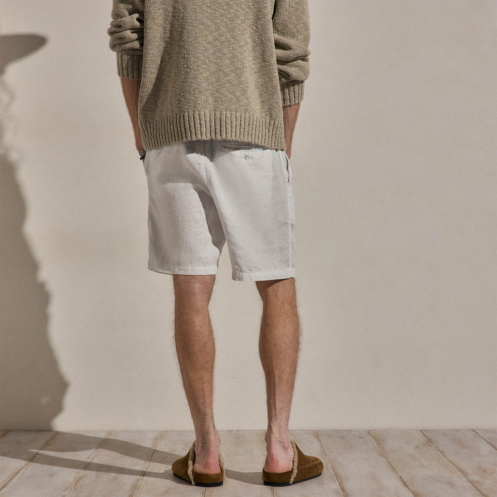 Short décontracté en lin léger - Blanc