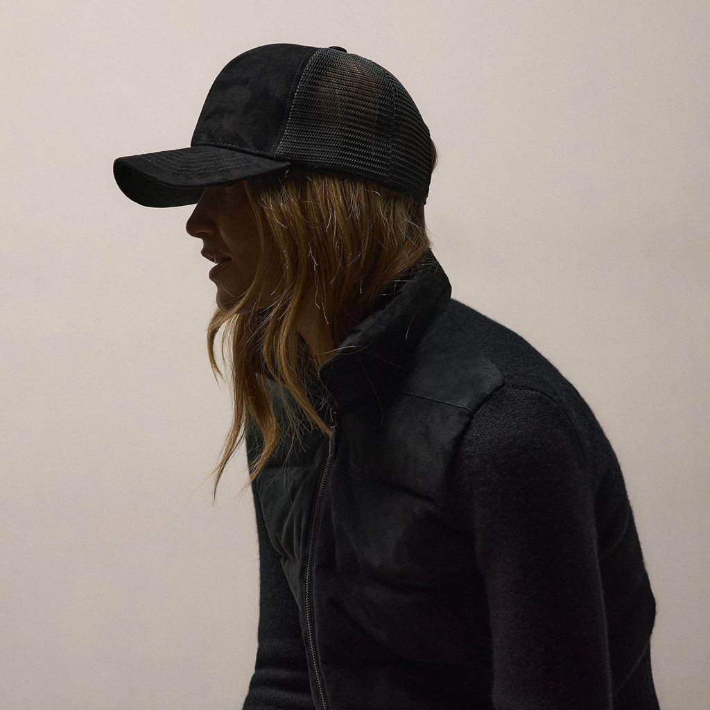 Casquette de baseball en suède - Noir