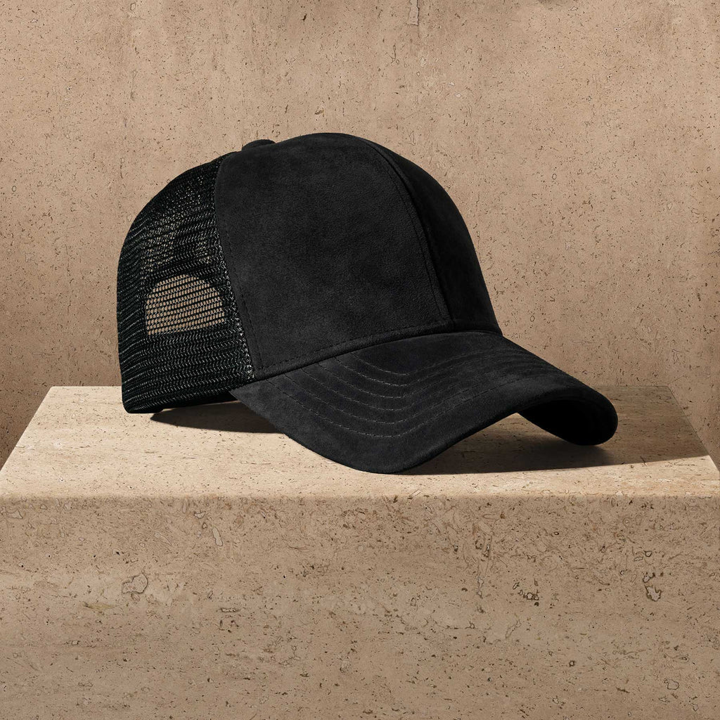 Casquette de baseball en suède - Noir