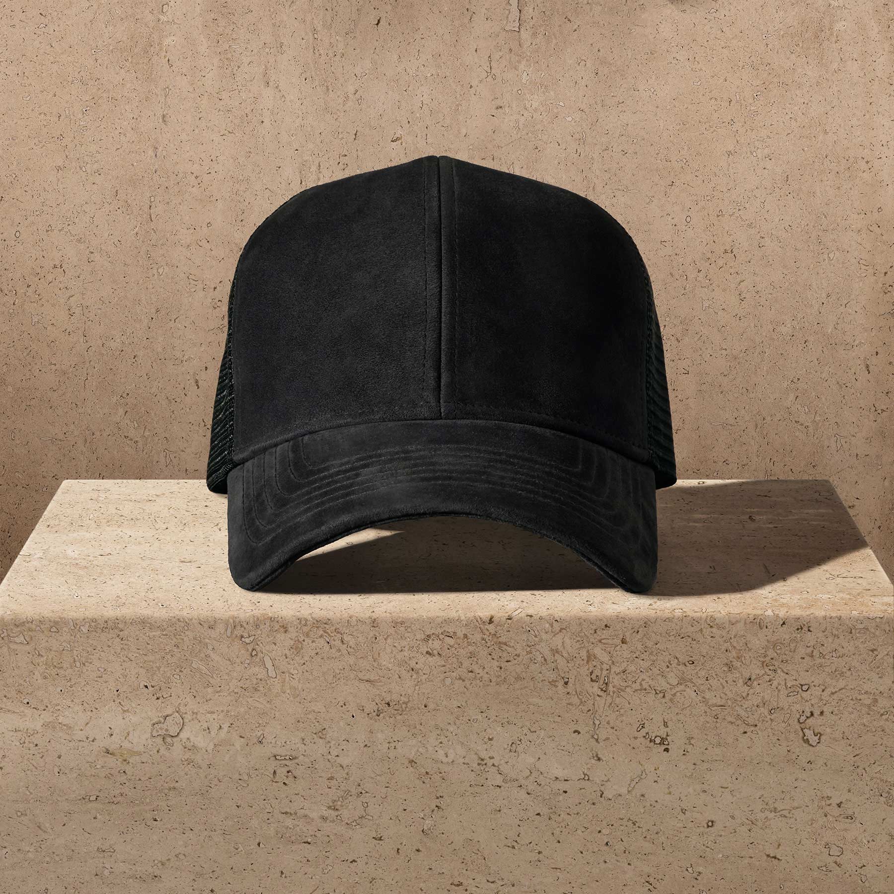 Suede Baseball Hat - Black