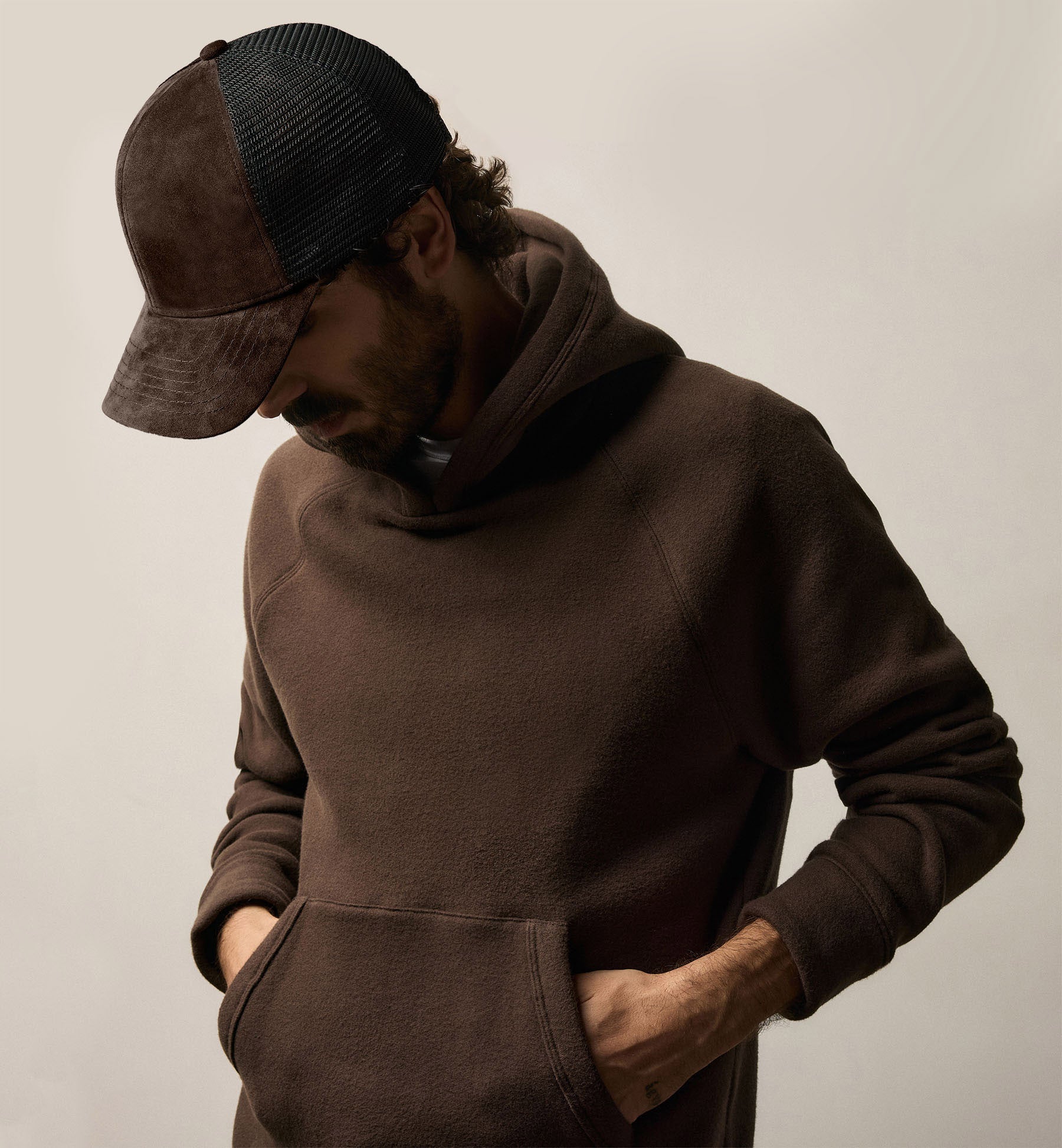 Suede Baseball Hat - Cafe