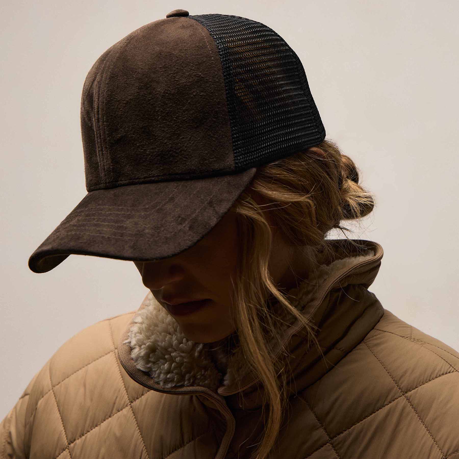 Suede Baseball Hat - Cafe