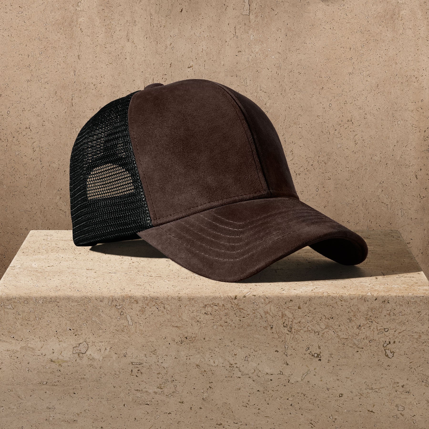 Suede Baseball Hat - Cafe