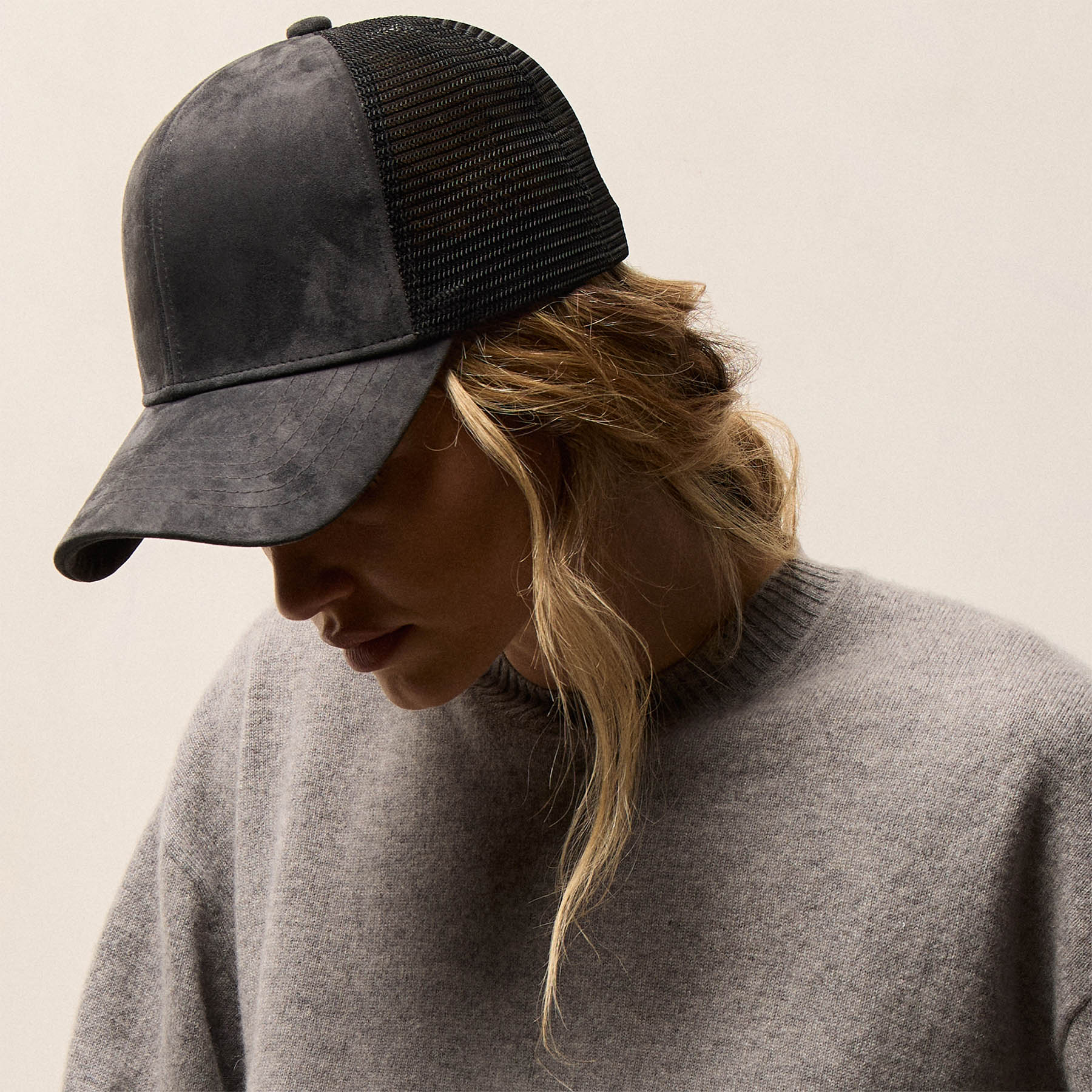 Suede Baseball Hat - Smokey Grey