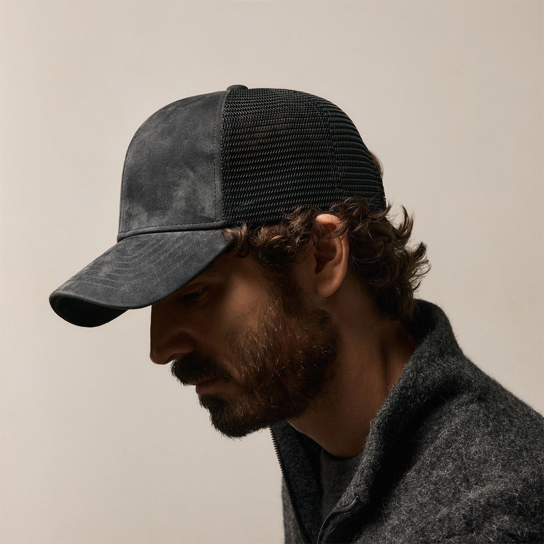 Suede Baseball Hat - Smokey Grey