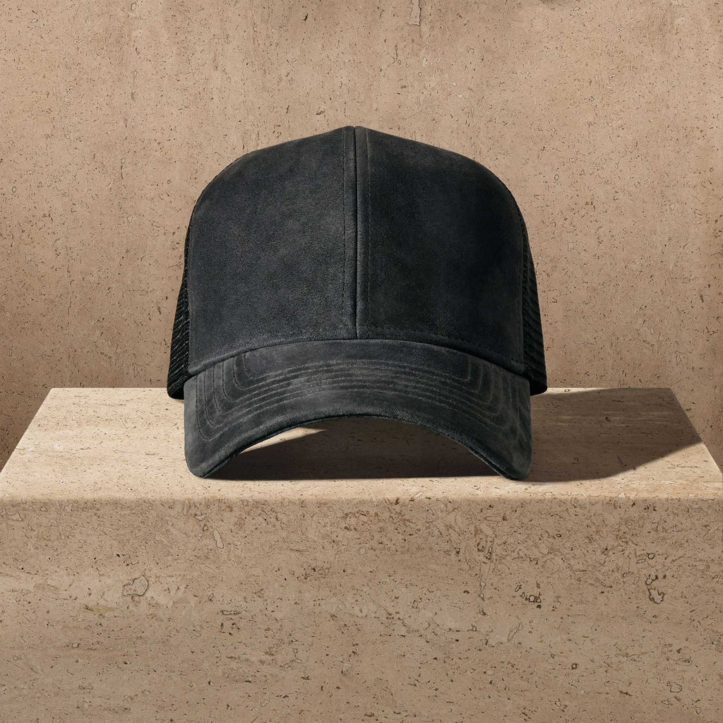 Casquette de baseball en suède - Gris fumé