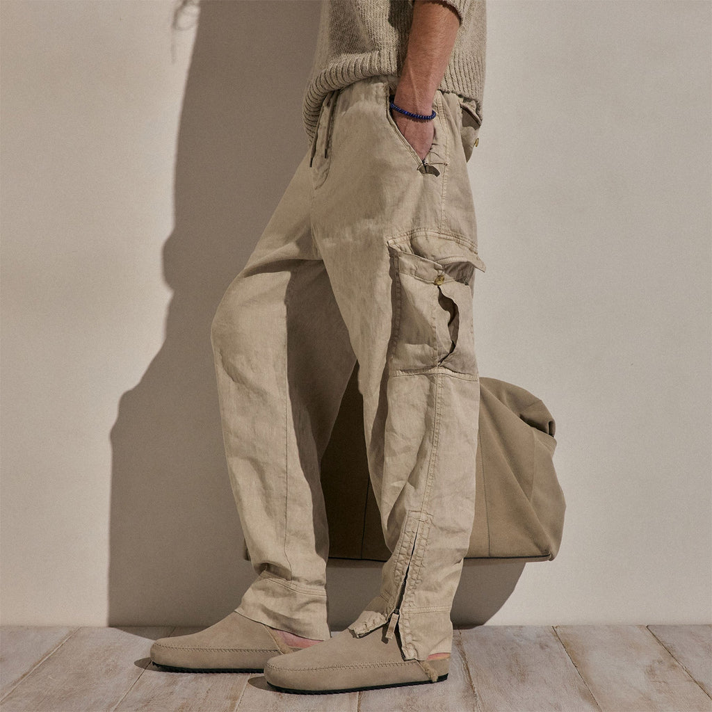 Pantalon cargo Parachute en lin et coton – Pigment de lin