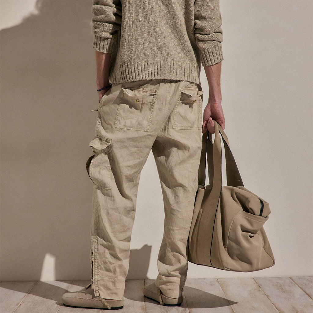 Pantalon cargo Parachute en lin et coton – Pigment de lin