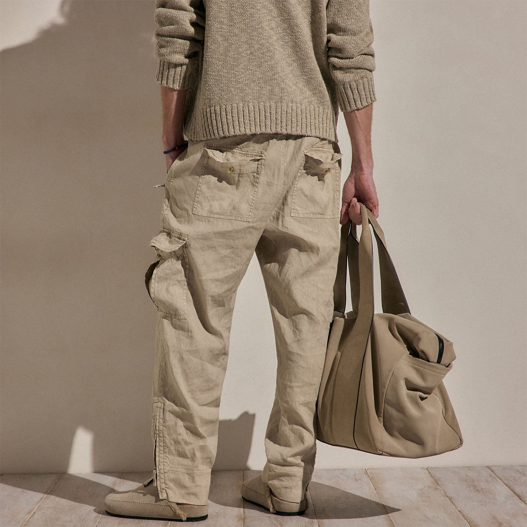 Pantalon cargo Parachute en lin et coton – Pigment de lin