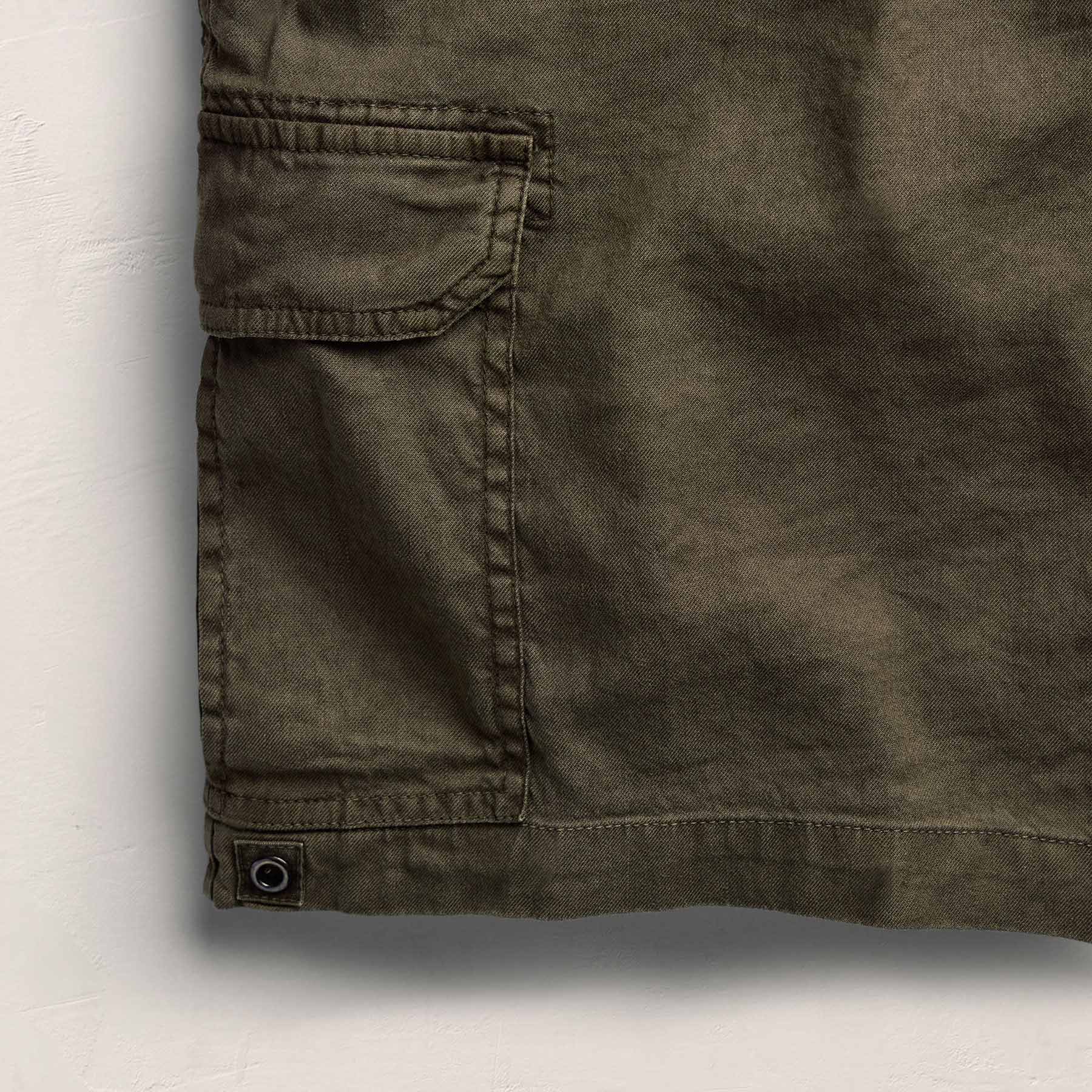 Short cargo en lin et coton Parachute - Pigment vert armée