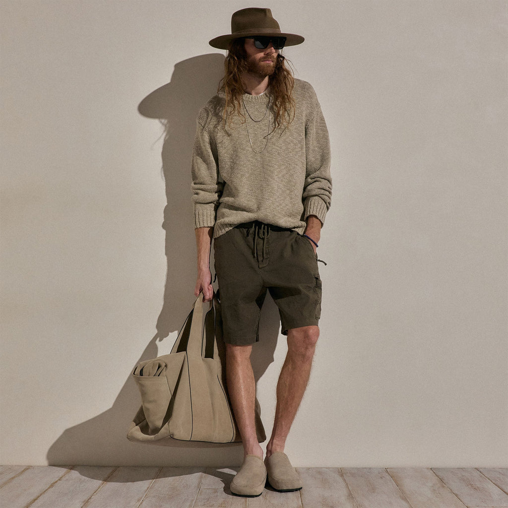 Short cargo en lin et coton Parachute - Pigment vert armée