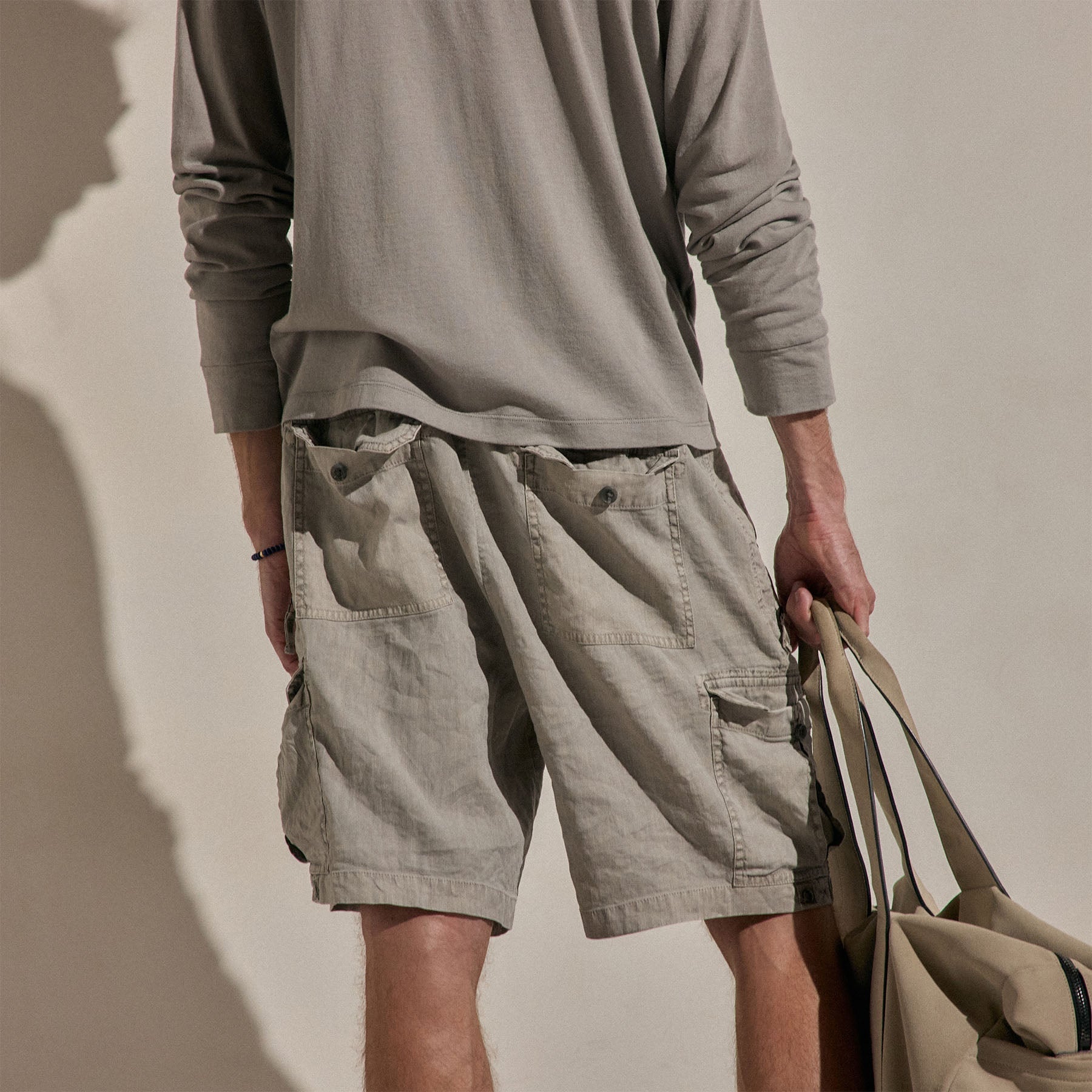 Parachute Linen Cotton Cargo Short - Fog Pigment