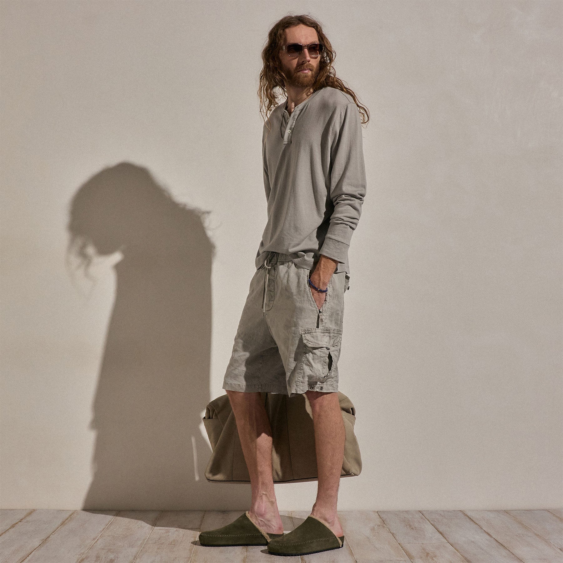Parachute Linen Cotton Cargo Short - Fog Pigment