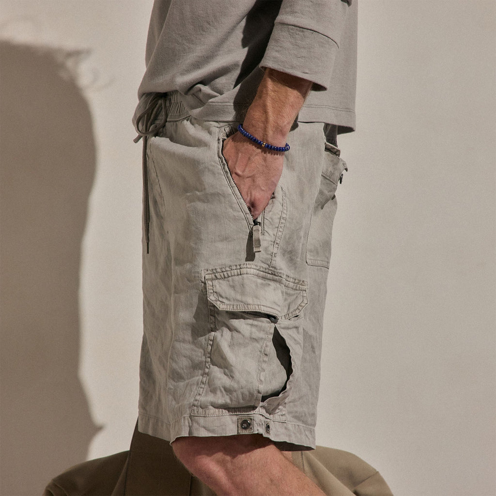 Short cargo en lin et coton Parachute - Pigment Fog