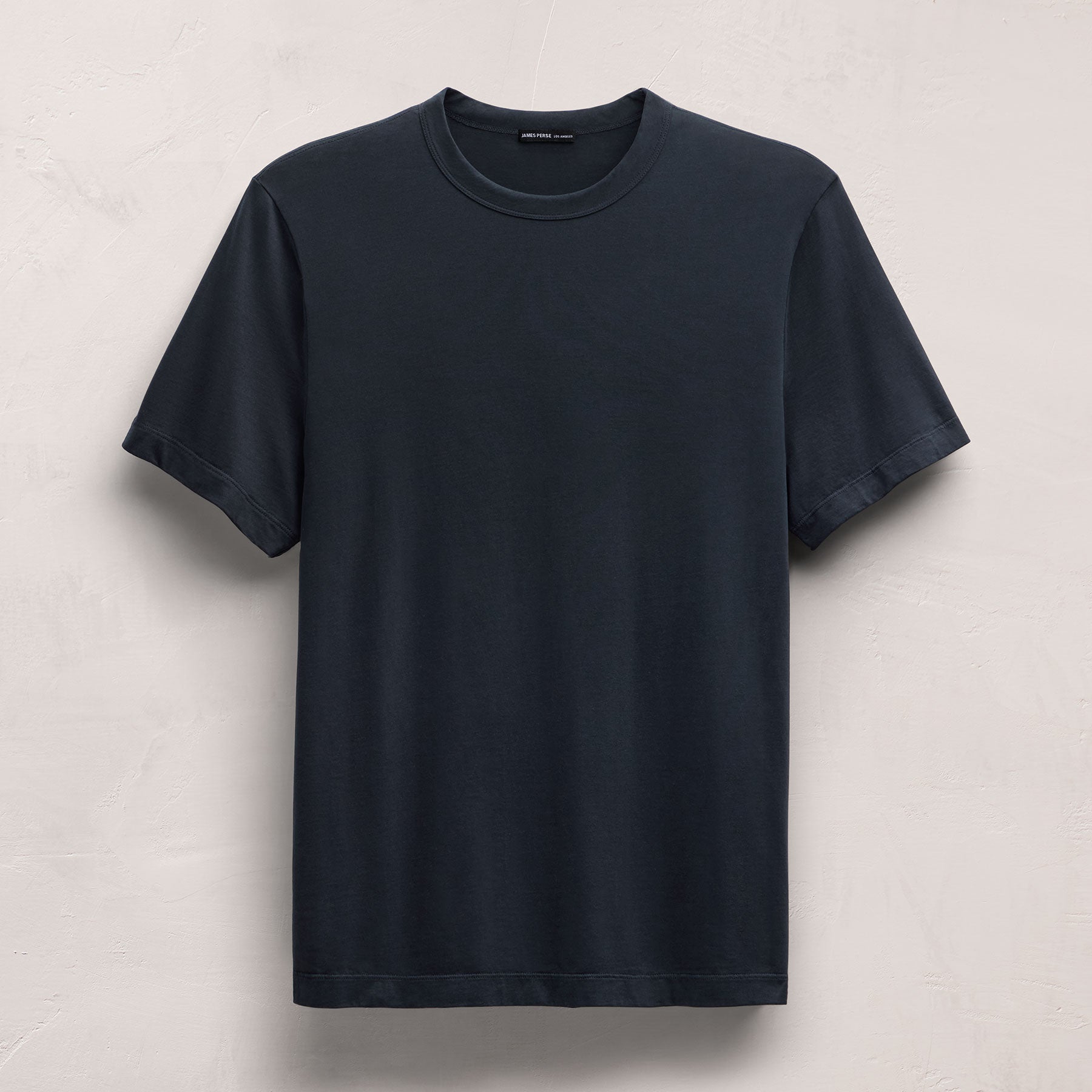 T-shirt col rond lourd en jersey de luxe - Bleu noir