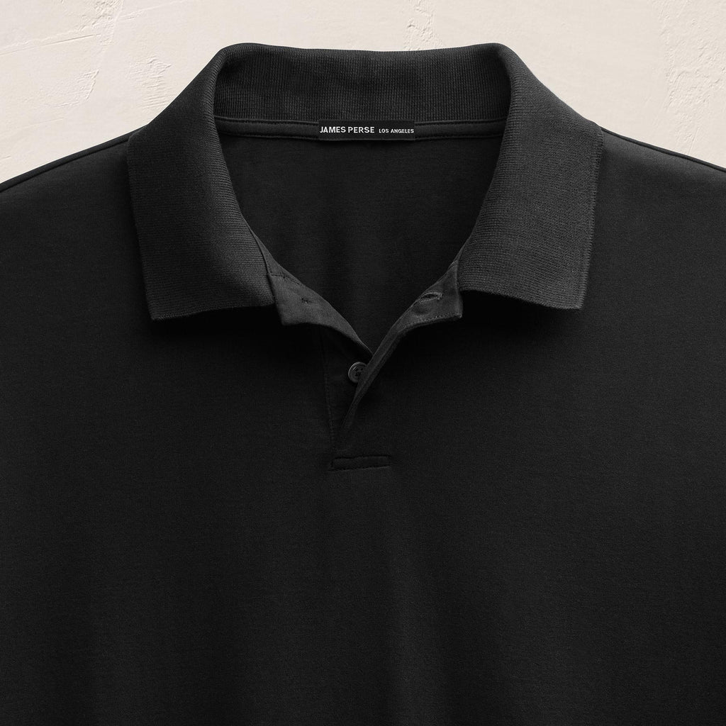 Polo surdimensionné en jersey lourd de luxe - Noir