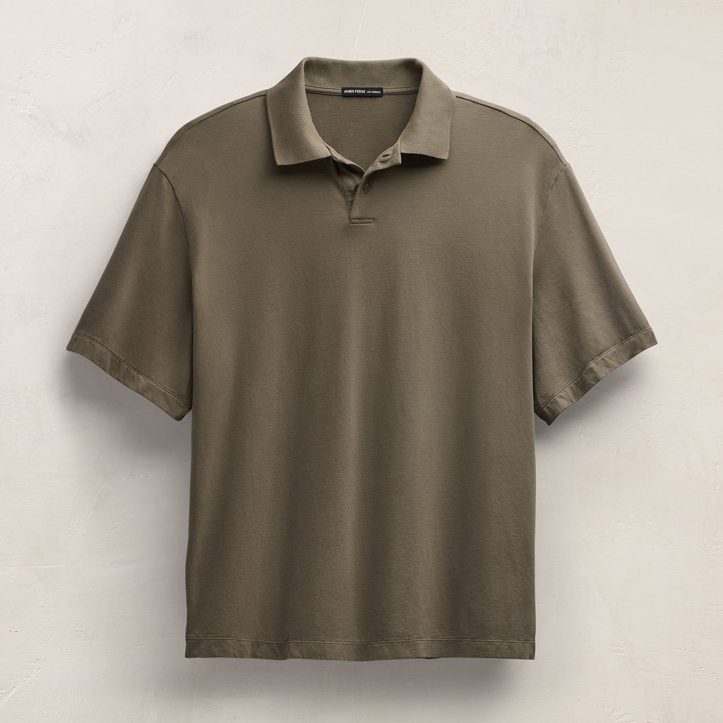 Polo oversize en jersey lourd de luxe - Olive clair