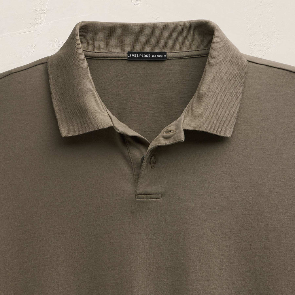 Polo oversize en jersey lourd de luxe - Olive clair