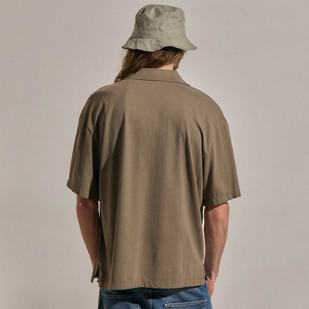 Polo oversize en jersey lourd de luxe - Olive clair