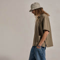 Polo oversize en jersey lourd de luxe - Olive clair