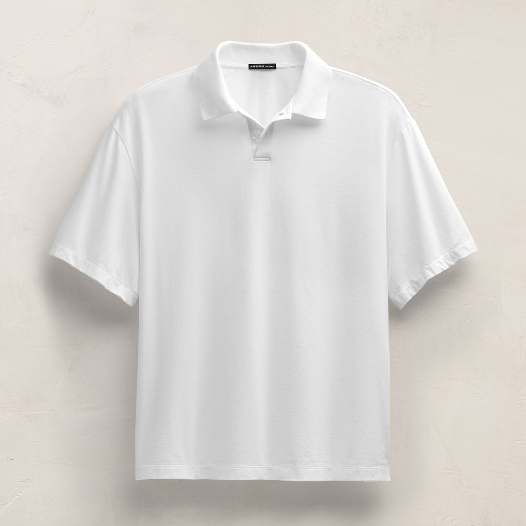 Polo oversize lourd en jersey de luxe - Blanc