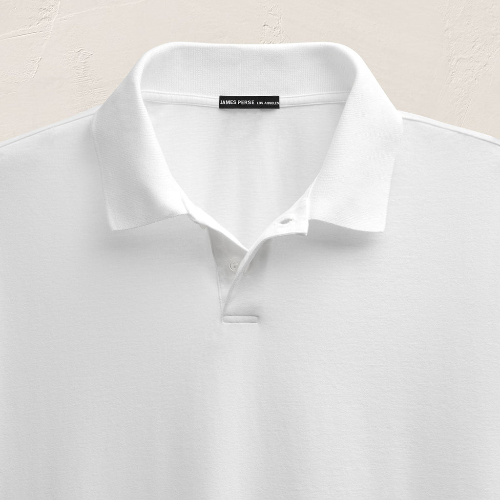Polo oversize lourd en jersey de luxe - Blanc