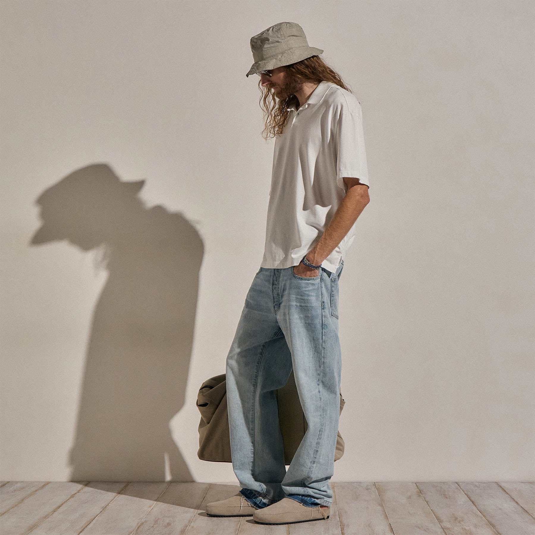 Polo oversize lourd en jersey de luxe - Blanc
