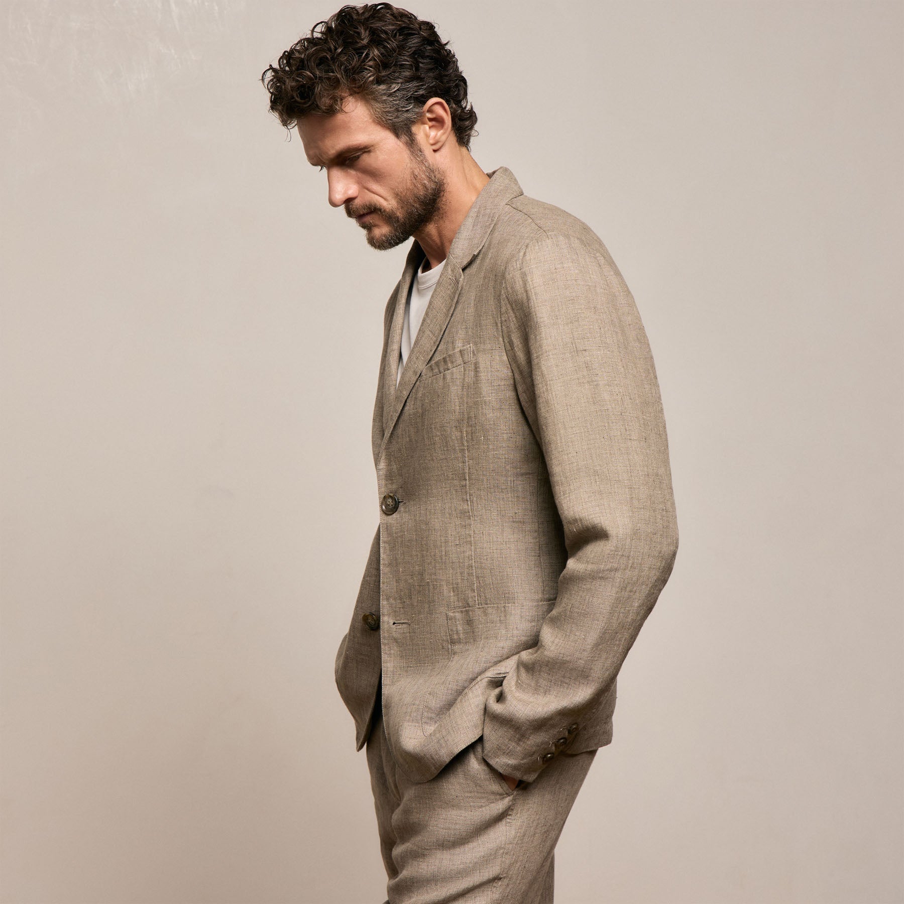 Veste en lin - Beige doux